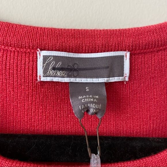 Nwt-chelsea28 (Nordstrom)Ponte Hot Coral Open Work Fit & Flare Dress - Picture 10 of 10